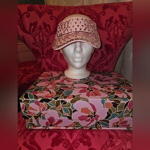 Breast Cancer Awareness Elegant Pink Rhinestone Visor